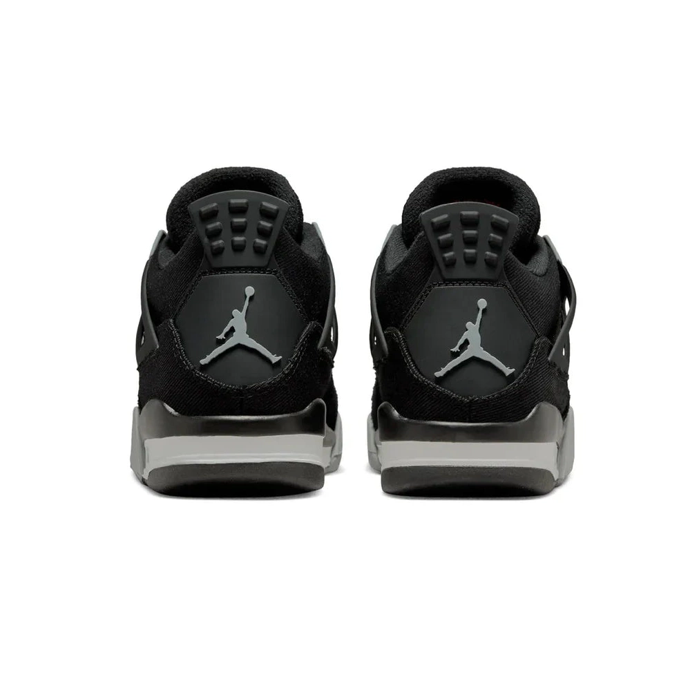 Retro Canvas Black Jordan 4 Air GS 0516